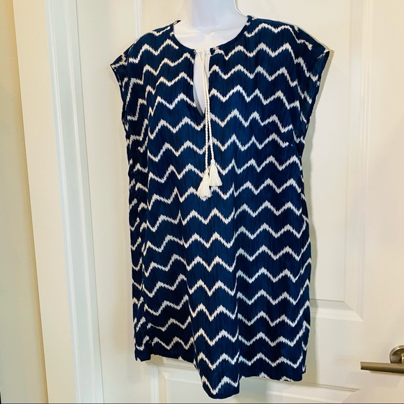 Chevron Print Tunic Beach Coverup NWT US 8 - Picture 3 of 7
